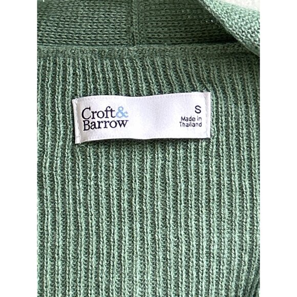 Womens Croft & Barrow Open-Front Sage Green Cardigan Sweater With Pockets Small - Picture 4 of 9